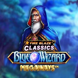 Official Slots logo: Fire Blaze Blue Wizard Megaways by Rarestone Gaming at Love Casino
