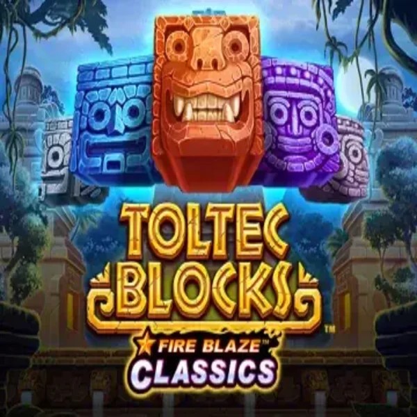 Fire Blaze: Toltec Blocks online game logo by Rarestone Gaming on lovescasinoo.uk